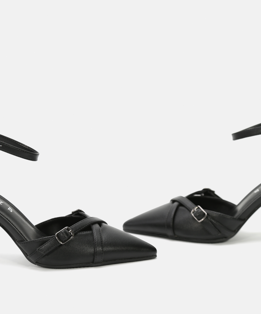 Zapatos tac&oacute;n hebillas cruzadas image number null